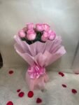 10 Pink Roses Bunch