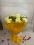 10 Yellow Carnations Bouqet