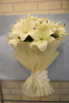 5 White Lilies Bunch