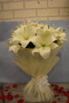 5 White Lilies Bunch - Image 2