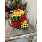 Mixed Roses and Ferrero Rochers Arrangement - Image 4