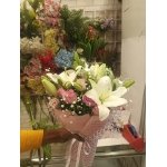 Pink Roses and White Lilies - Image 2
