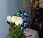 White Roses and Orchids Vase Arrangement - Image 4