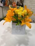 Box of 6 Yellow Roses and 4 Orange Lilies - Image 4