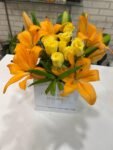 Box of 6 Yellow Roses and 4 Orange Lilies - Image 3