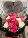 12 White and Pink Carnations Bunch - Image 2