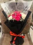12 White and Pink Carnations Bunch