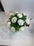 10 White Carnations in Fish Bowl - Image 3