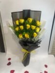 12 Yellow Roses Bunch - Image 2
