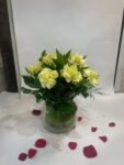 10 Yellow Carnations in Fish Bowl