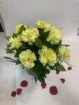 10 Yellow Carnations in Fish Bowl - Image 3