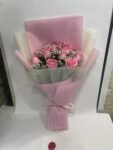 12 Pink Roses Bunch