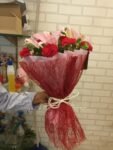 Red Carnations and Pink Lilies