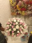 50 White and Pink roses