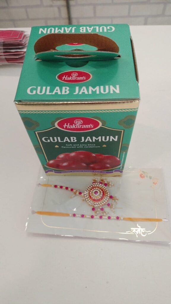 Bhaiya Bhabhi Rakhi and Haldiram's Gulab Jamun Box